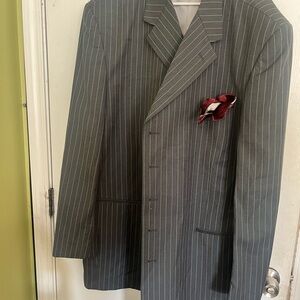 Classic Gray Pinstripe Men's Blazer